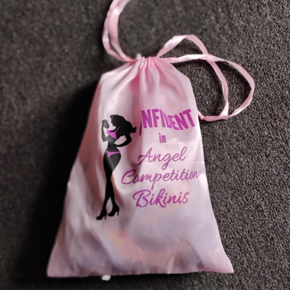 Angel Competition Bikinis Pink Ribbon Breast Cancer Awareness Bikini Top Medium - Picture 3 of 3